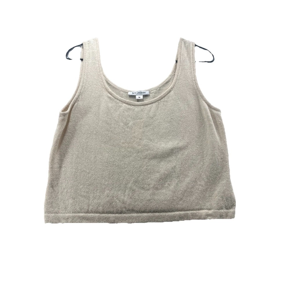 St.‎ John Women's Size Medium Cream Knit Crop Tank Top
